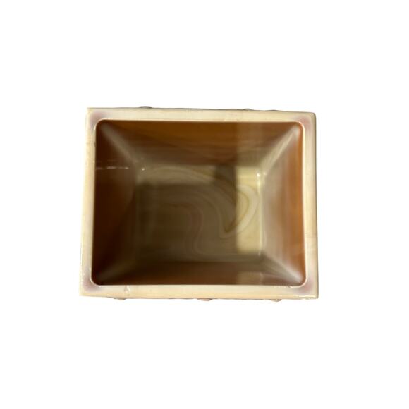 Mosser Glass Log Cabin Creamer Sugar Vintage Chocolate Slag Glass Caramel 1970s - Picture 4 of 9